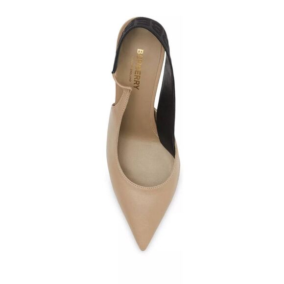 Burberry Logo Leather Slingback Pupms.   Store display. Comes with box and dust - Picture 3 of 13